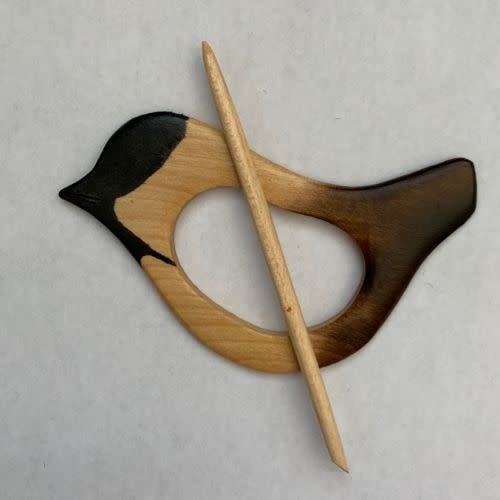 Chickadee on singed maple_