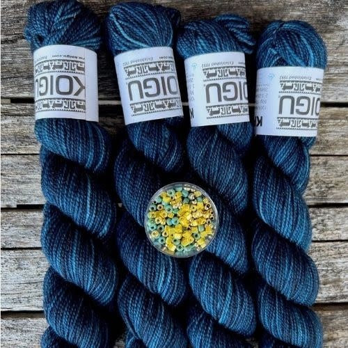 DIAMOND TEE yarn packs with beads Teal-