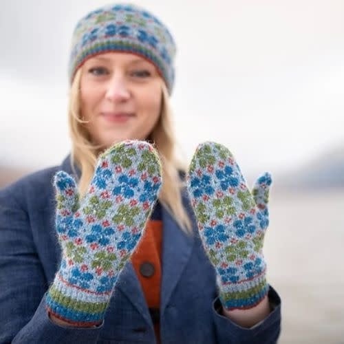 floral tapestry mittens