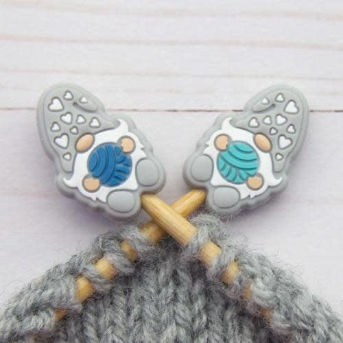 Grey Yarn Loving Gnome Stitch Stoppers