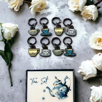 tea set stitch markers