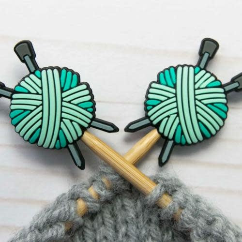 Turquoise Yarn Ball Stitch Stoppers