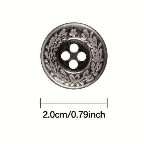 Metal And Button Inset Silver Embossed 4-Hole Metal Buttons – Sue2Knits and Yarn