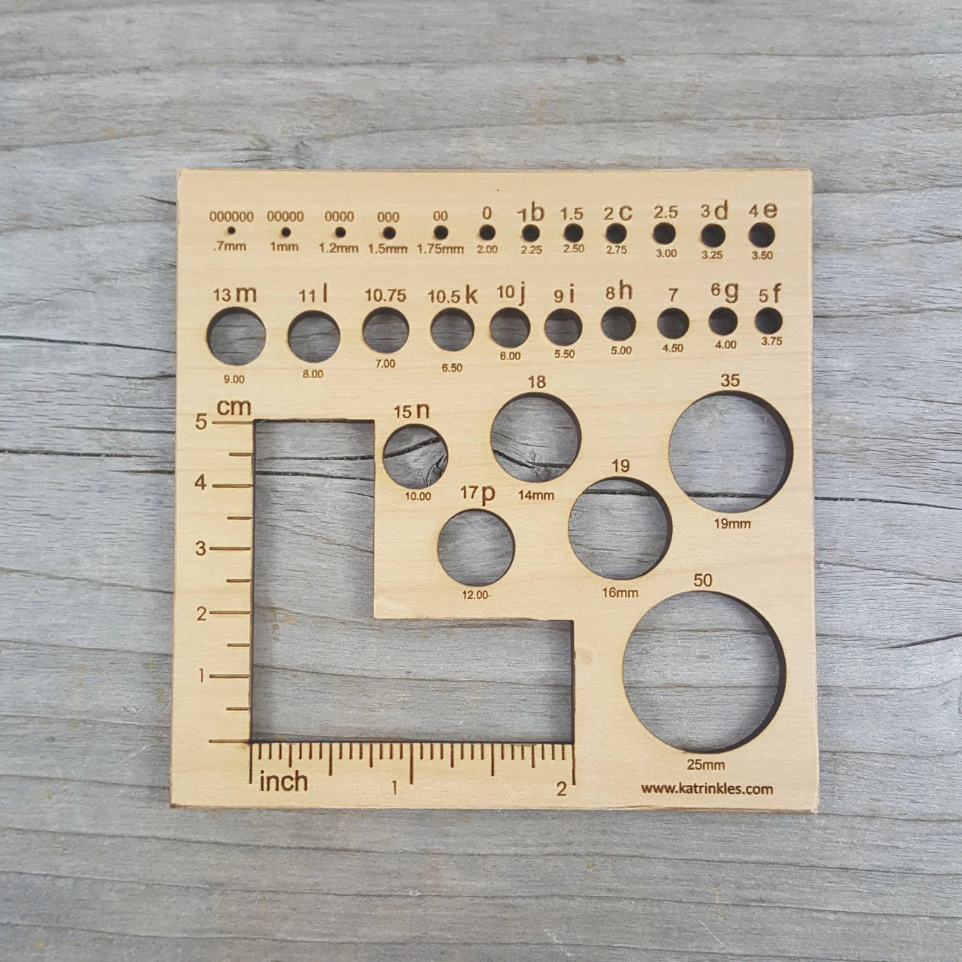 Universal Knitting Needle and Crochet Hook Gauge — katrinkles.jpg