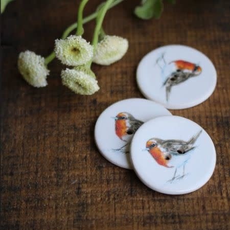 Robin Redbreast ceramic buttons_